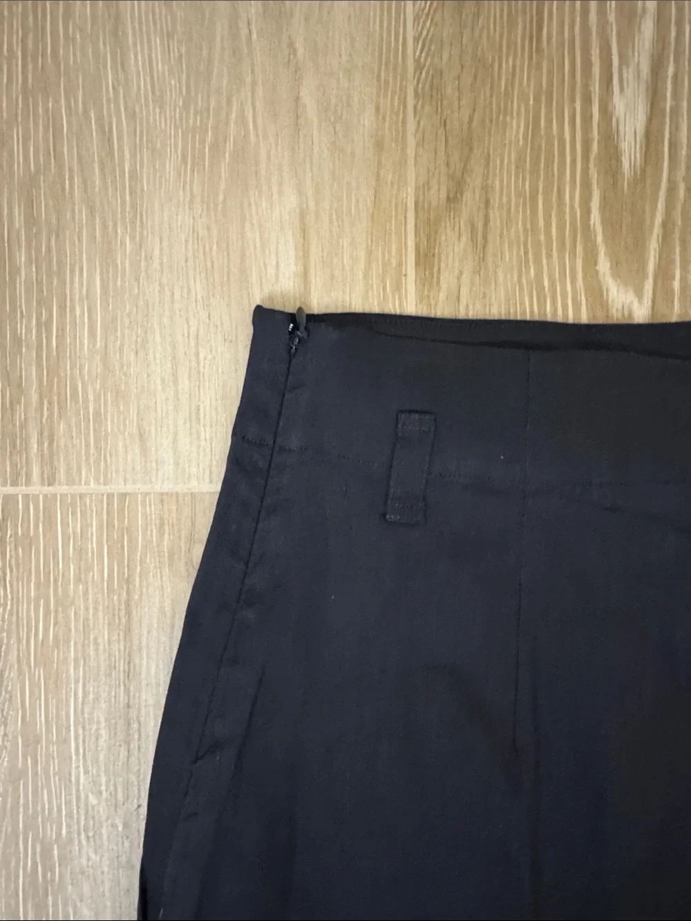 Theory Navy A LineTie Skirt Eco Crunch Wash 6